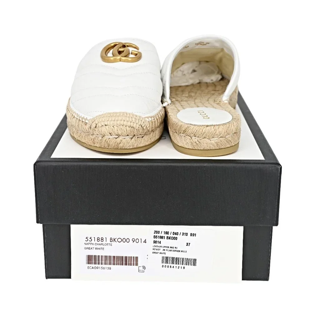 Gucci white Mules with Gold Accent - Picture 5 of 8